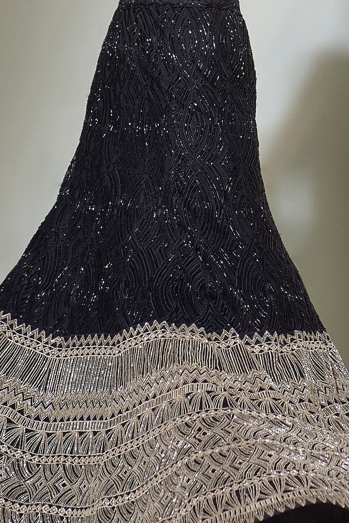 Black Embroidered Bridal Lehenga Set by Ritika Mirchandani at Pernia's Pop Up Shop