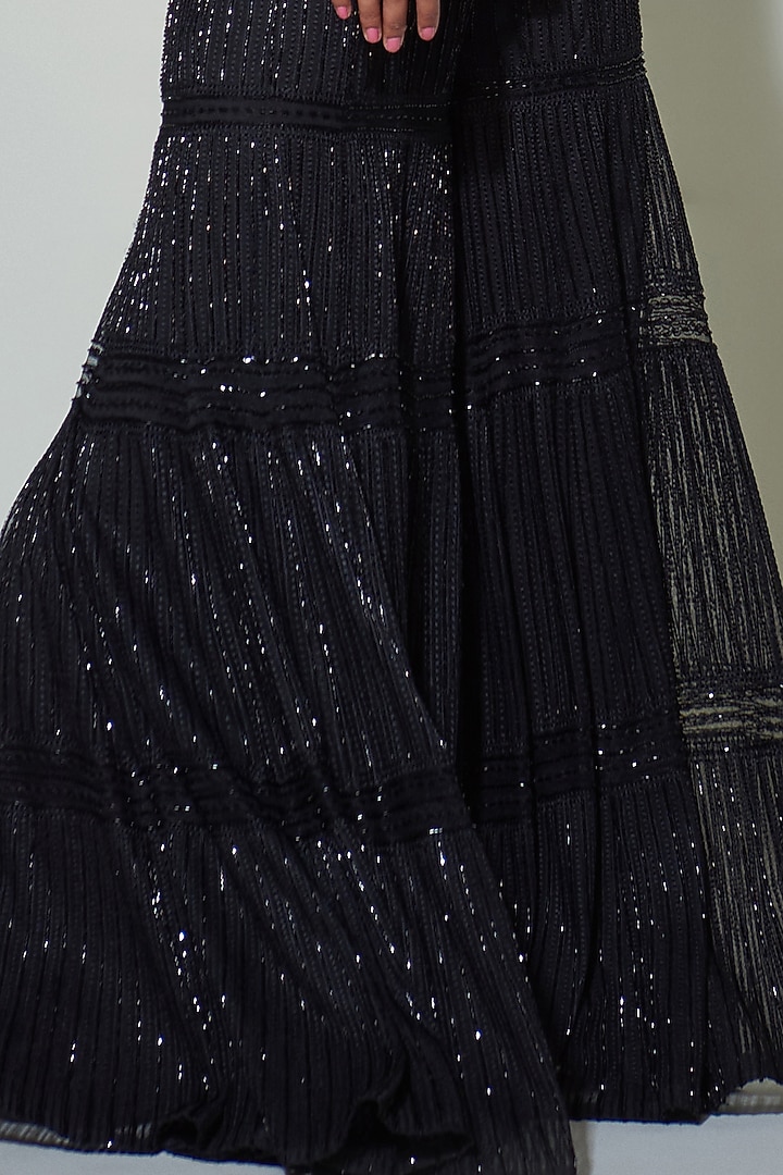 Black Embroidered Bridal Sharara Set by Ritika Mirchandani at Pernia's Pop Up Shop