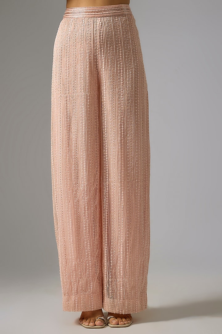 Blush Pink Double Georgette Kalidar Jacket Set by Ritika Mirchandani at Pernia's Pop Up Shop