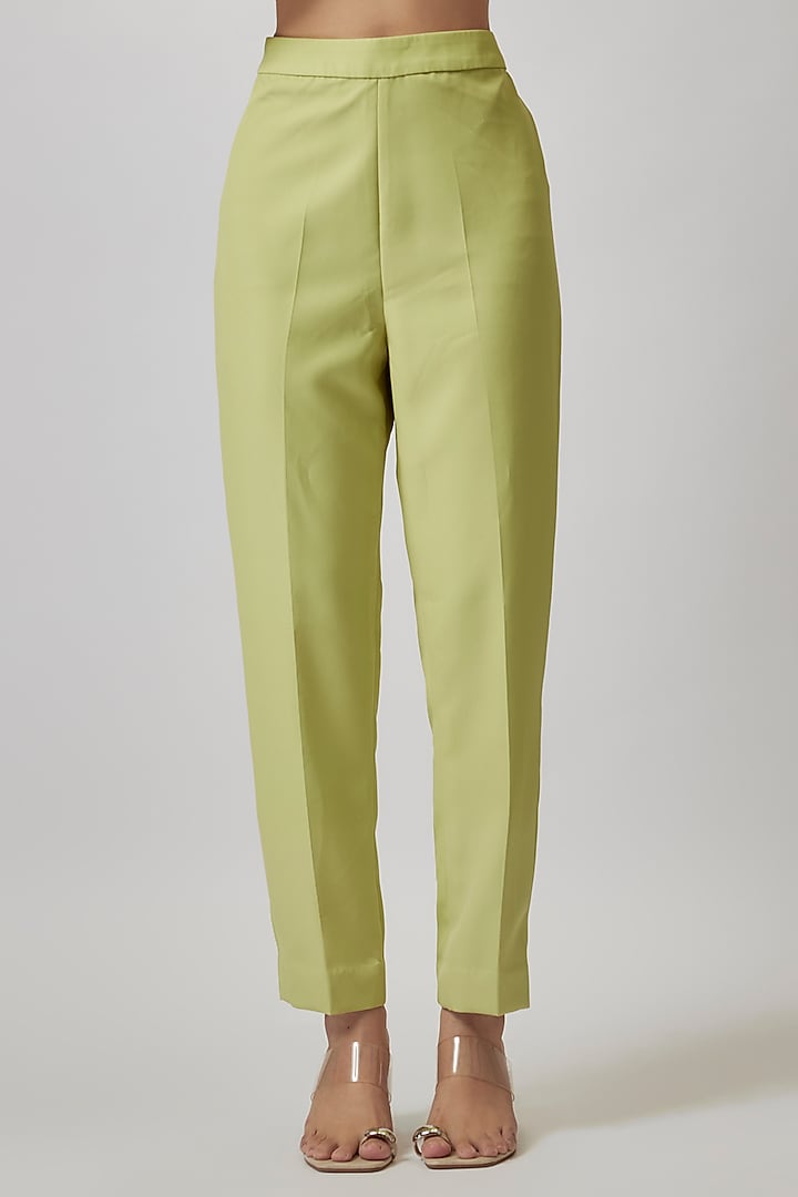 Lime Double Georgette Beads Embroidered Kurta Set by Ritika Mirchandani at Pernia's Pop Up Shop