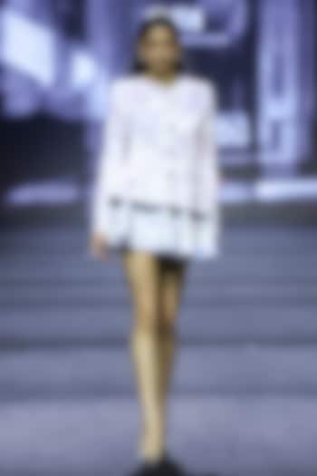 Lavender Blue Dupion Skirt Set by Ritika Mirchandani at Pernia's Pop Up Shop