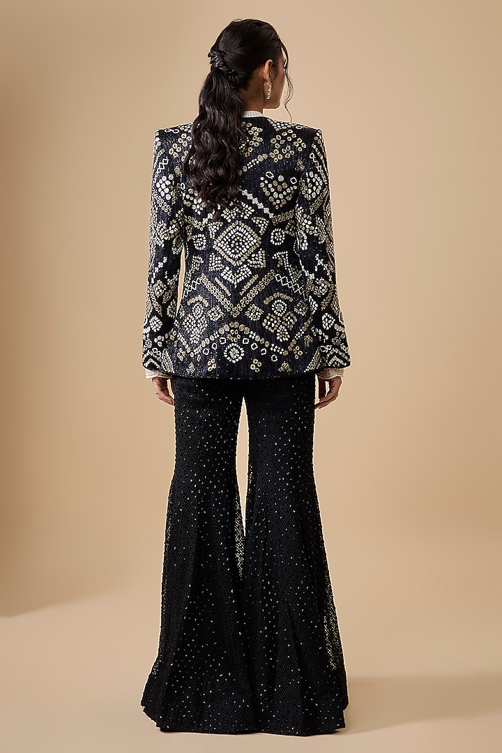 Black Double Georgette Bridal Sharara Set by Ritika Mirchandani at Pernia's Pop Up Shop