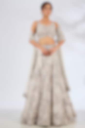 Ice Blue Net Bridal Lehenga Set by Ritika Mirchandani at Pernia's Pop Up Shop