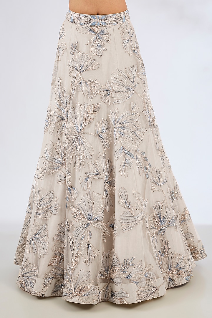 Ice Blue Net Bridal Lehenga Set by Ritika Mirchandani at Pernia's Pop Up Shop