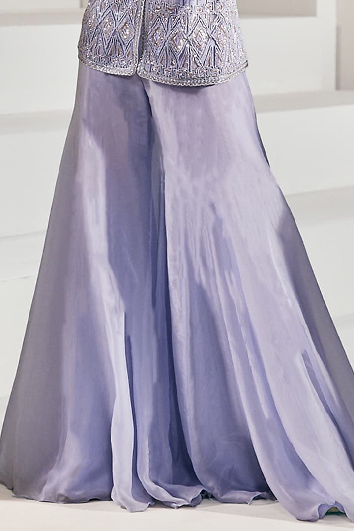 Lavender Organza Bridal Sharara Set by Ritika Mirchandani at Pernia's Pop Up Shop