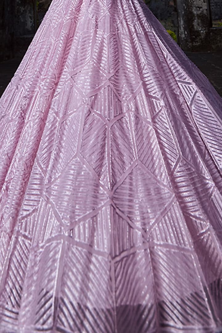 Lavender Hand Embroidered Bridal Lehenga Set by Ritika Mirchandani at Pernia's Pop Up Shop