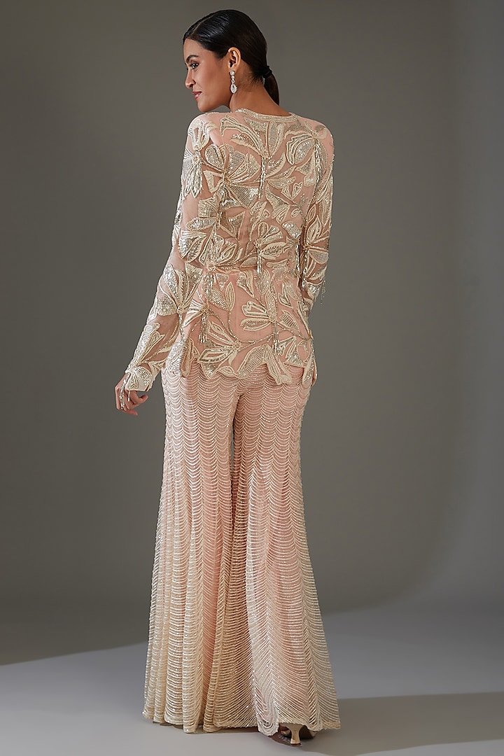 Pink Double Georgette Bridal Sharara Set by Ritika Mirchandani at Pernia's Pop Up Shop