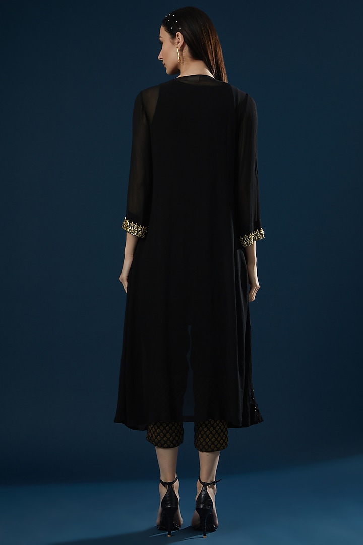 Black Embellished Jacket Set by Ritu Pande at Pernia's Pop Up Shop