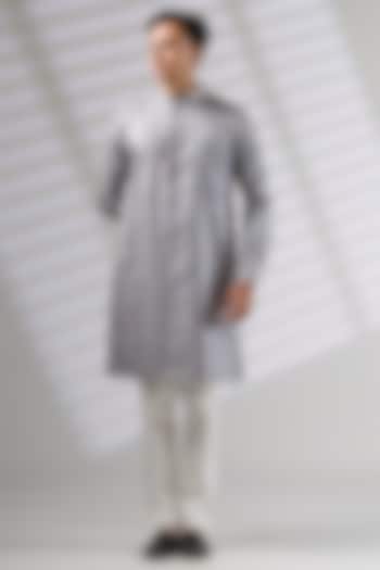 Light Blue Silk Embroidered Kurta Set by Ritika Patel at Pernia's Pop Up Shop