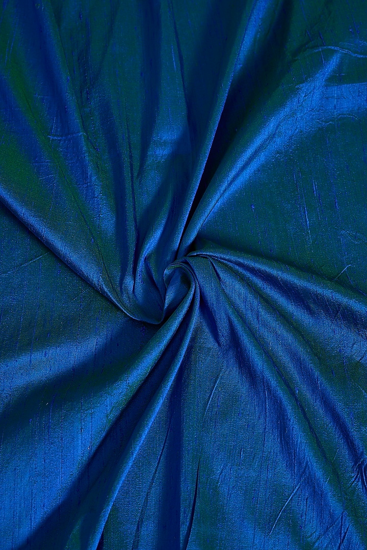 Peacock Blue Georgette Gota Embroidered Reception Saree Set by Ritu Surana at Pernia's Pop Up Shop