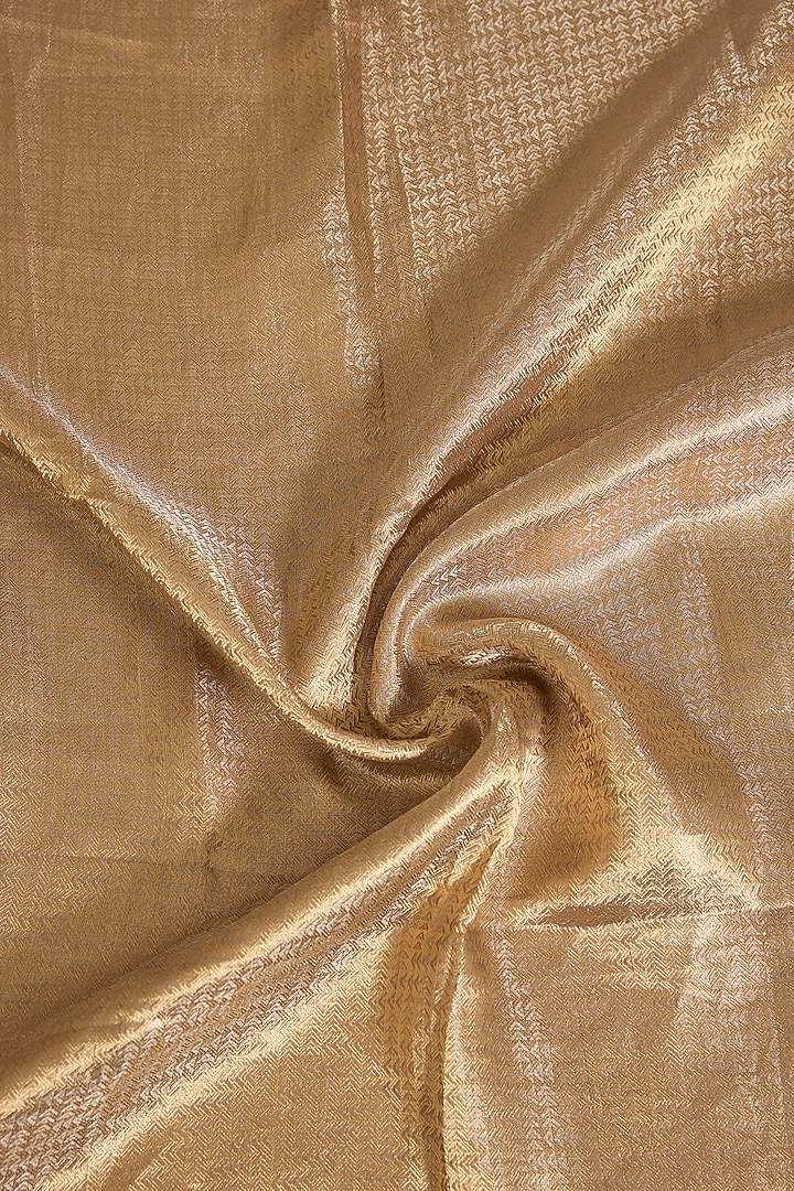 Antique Gold Tissue Zardosi Embroidered Bridal Saree Set by Ritu Surana at Pernia's Pop Up Shop