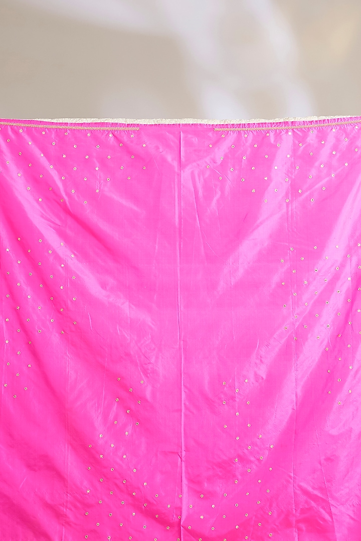 Light Pink Katan Silk Tissue Zardosi Embroidered Reception Saree Set by Ritu Surana at Pernia's Pop Up Shop