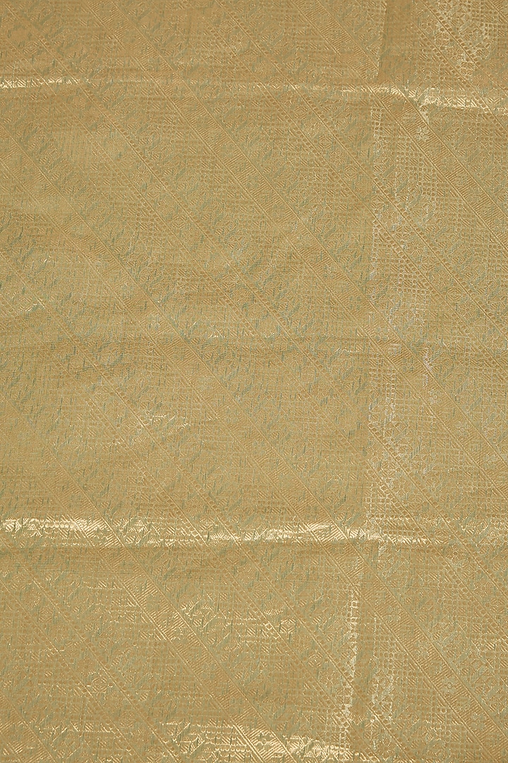 Sage Green Tissue Gota Patti Embroidered Reception Saree Set by Ritu Surana at Pernia's Pop Up Shop