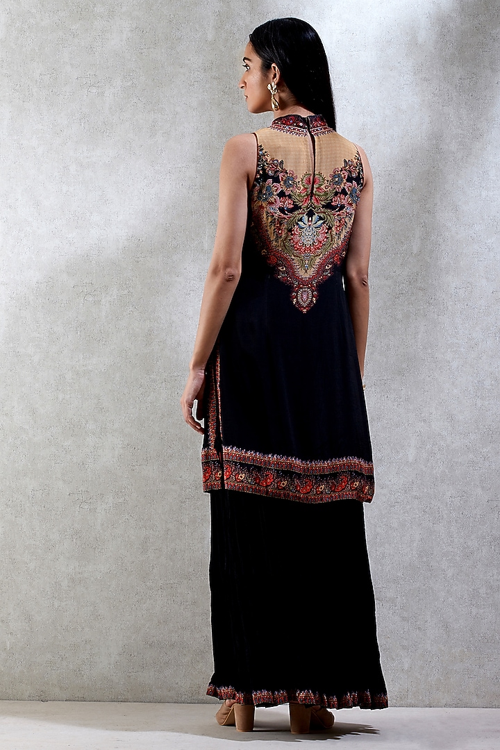 Black Printed Kurta Set by Ritu Kumar at Pernia's Pop Up Shop