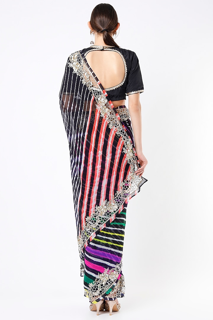 Purple Leheriya Wedding Saree Set by Ruar at Pernia's Pop Up Shop