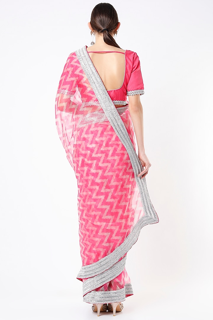 Pink Leheriya Festive Saree Set by Ruar at Pernia's Pop Up Shop