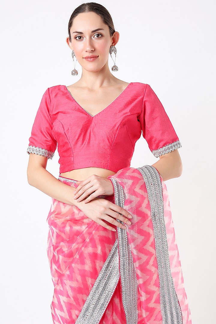 Pink Leheriya Festive Saree Set by Ruar at Pernia's Pop Up Shop
