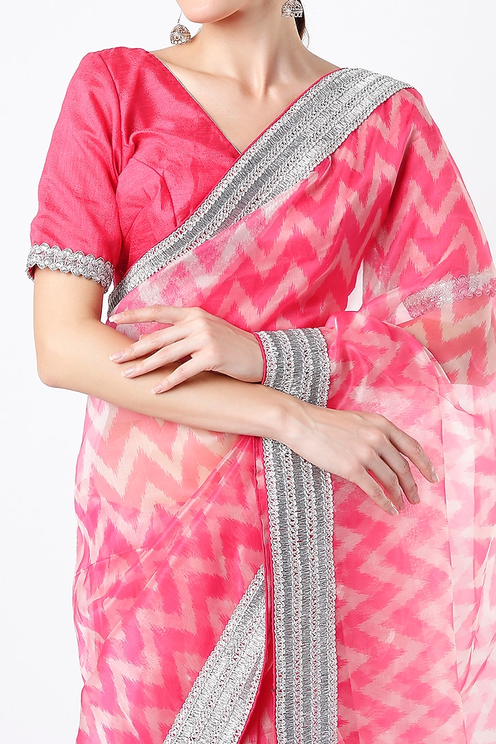 Pink Leheriya Festive Saree Set by Ruar at Pernia's Pop Up Shop