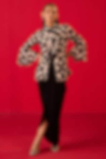 Black Crepe Dhoti Set by Rouble Vohra D at Pernia's Pop Up Shop