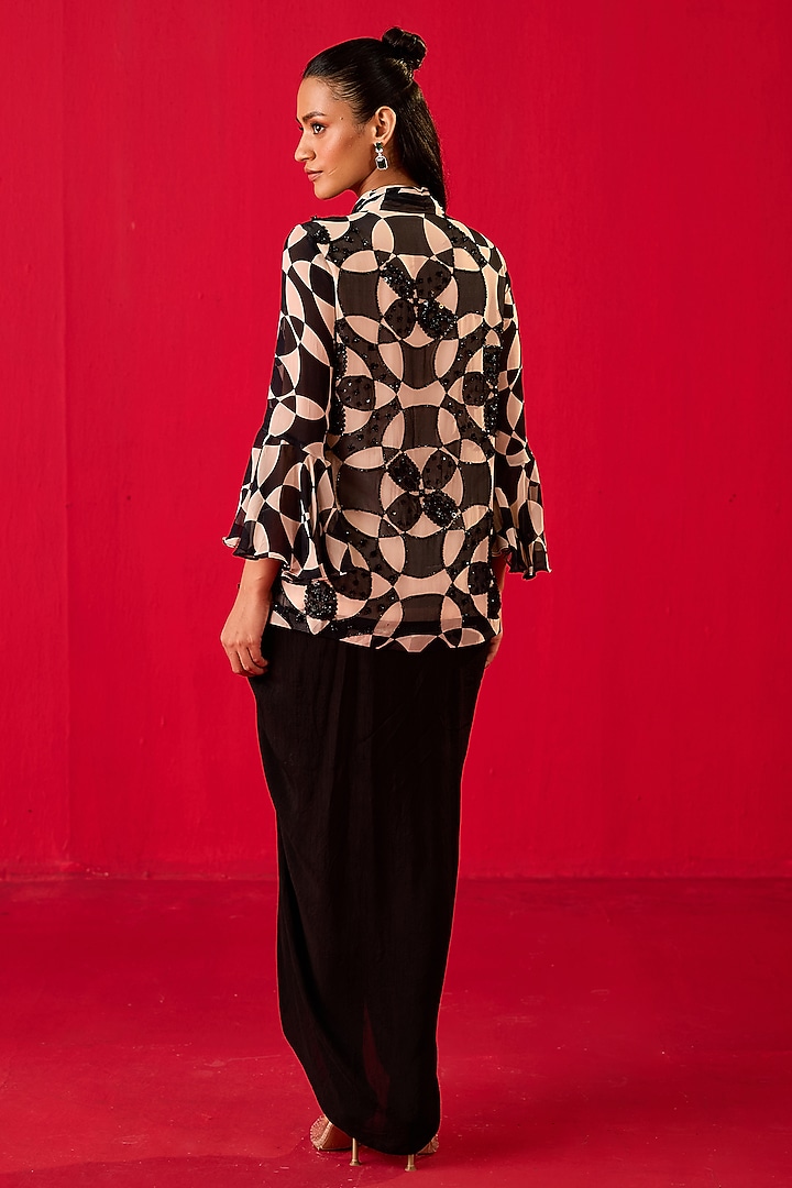 Black Crepe Dhoti Set by Rouble Vohra D at Pernia's Pop Up Shop