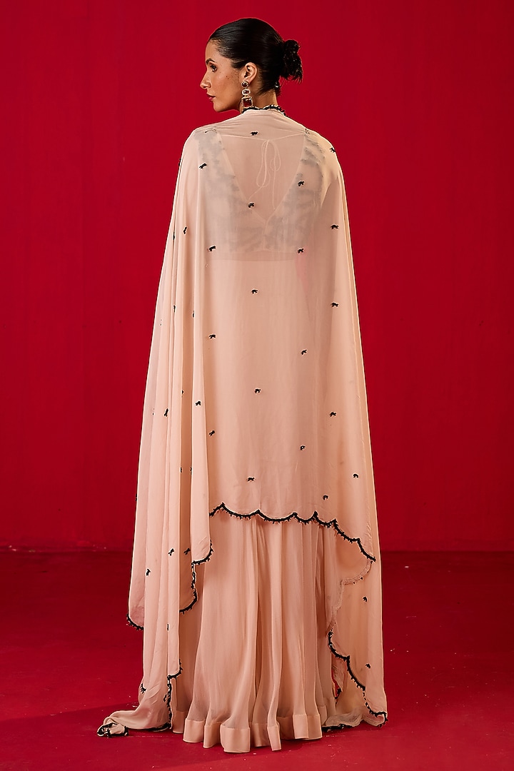 Off-White Georgette Sequin Embroidered Wedding Lehenga Set by Rouble Vohra D at Pernia's Pop Up Shop