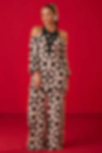 Black & White Crepe Printed Co-Ord Set by Rouble Vohra D at Pernia's Pop Up Shop