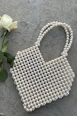 Emerald White Crystal & Pearl Handbag Design by Bag Head at Pernia's Pop Up  Shop 2023