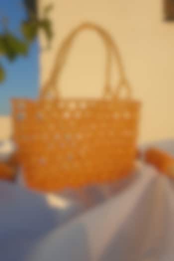 Orange Acrylic Beaded Handbag by Rubilon
