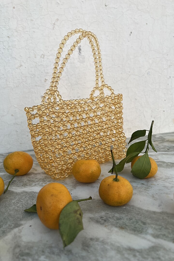 Orange Acrylic Beaded Handbag by Rubilon at Pernia's Pop Up Shop