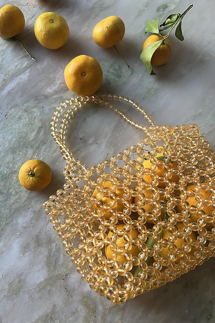 Orange Acrylic Beaded Handbag by Rubilon at Pernia's Pop Up Shop