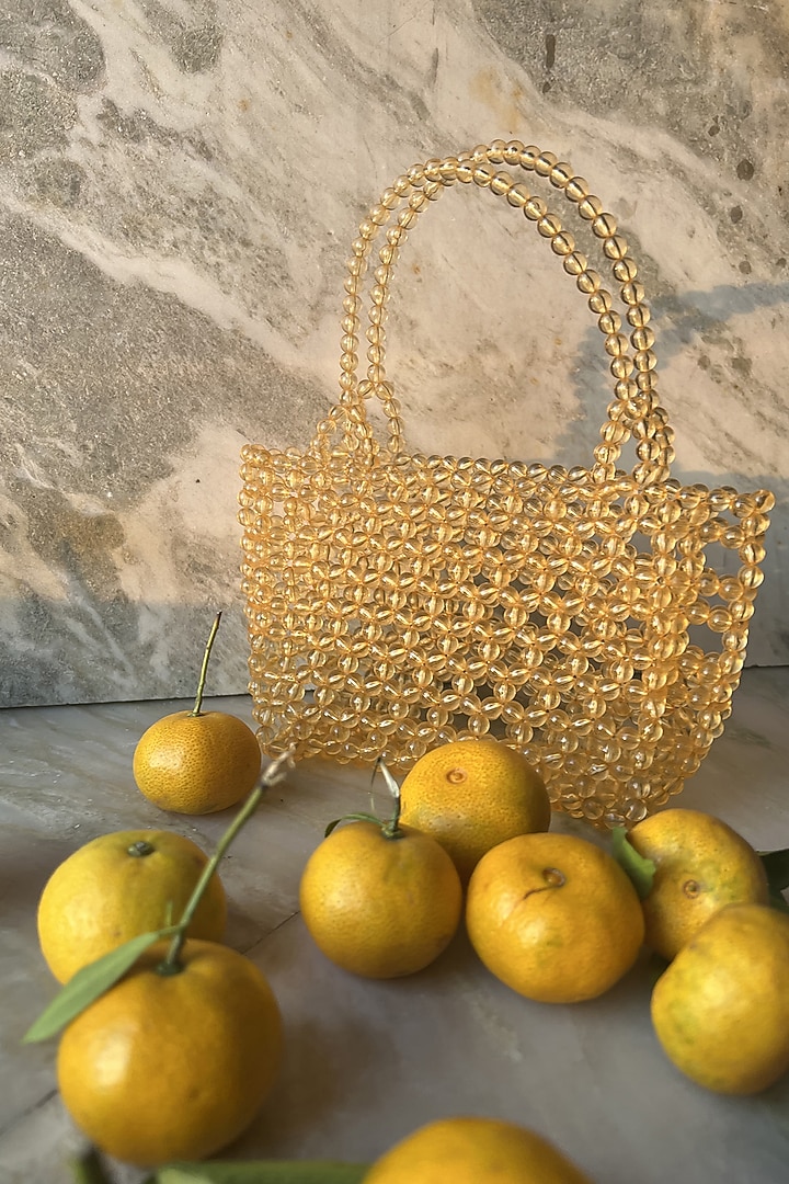 Orange Acrylic Beaded Handbag by Rubilon at Pernia's Pop Up Shop