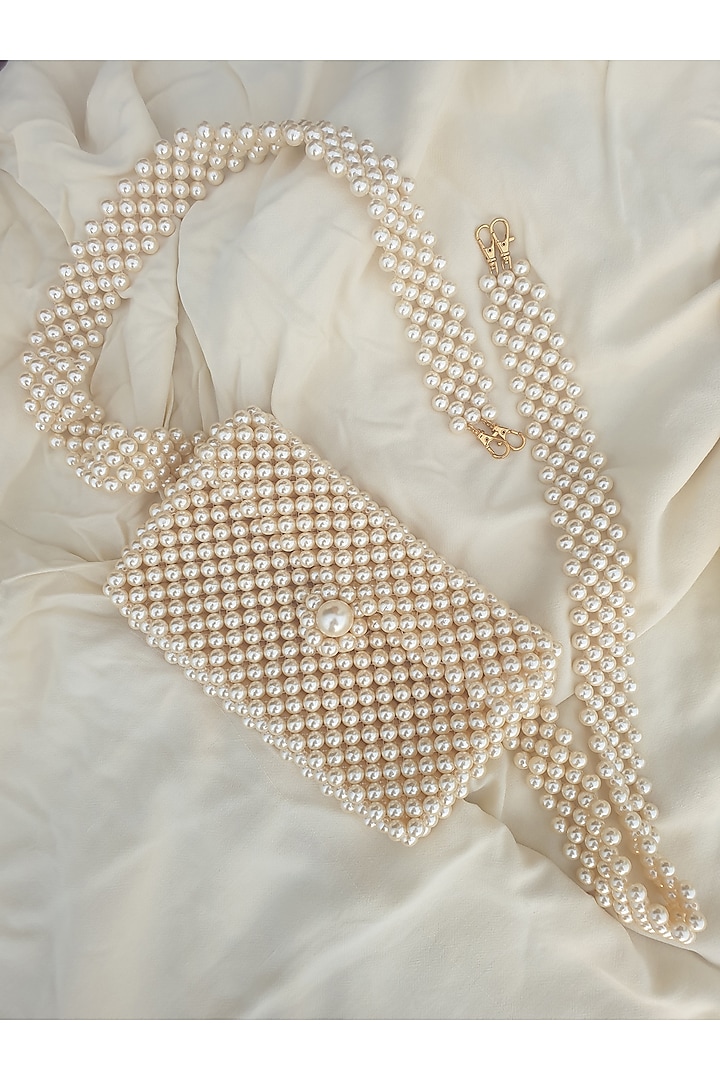 Nude Faux Pearl Waistbag by Rubilon