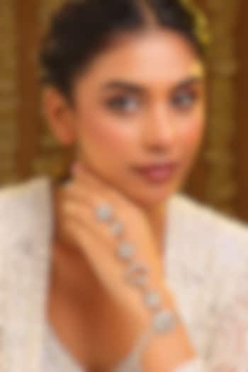 Gold Finish Kundan Polki & Pearl Hathphool by Ruby Raang at Pernia's Pop Up Shop