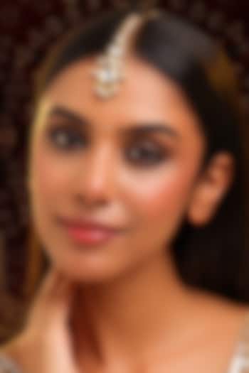 Gold Finish Kundan Polki Maangtikka by Ruby Raang at Pernia's Pop Up Shop