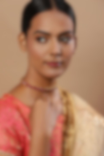 Gold Finish Kundan Polki Necklace by Ruby Raang at Pernia's Pop Up Shop