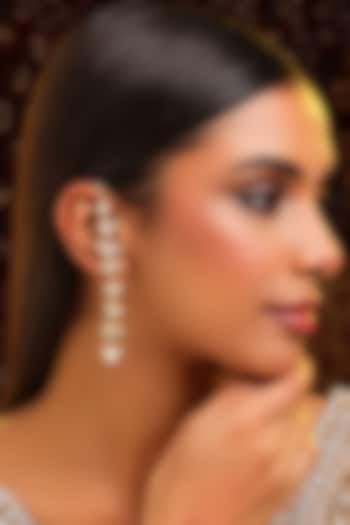 Gold Finish Cascading Ear-Cuffs (Set Of 2) by Ruby Raang at Pernia's Pop Up Shop