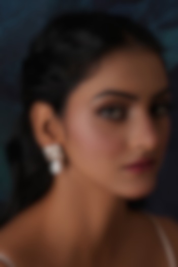 Gold Finish Kundan Polki & Pearl Dangler Earrings by Ruby Raang at Pernia's Pop Up Shop