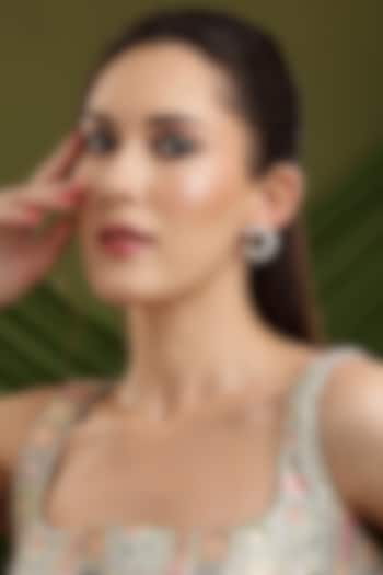 Gold Finish Moissanite Diamond Stud Earrings by Ruby Raang at Pernia's Pop Up Shop