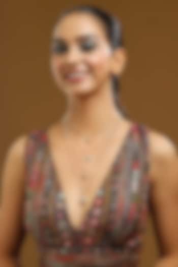 Gold Finish Kundan Polki Handcrafted Layered Necklace by Ruby Raang at Pernia's Pop Up Shop