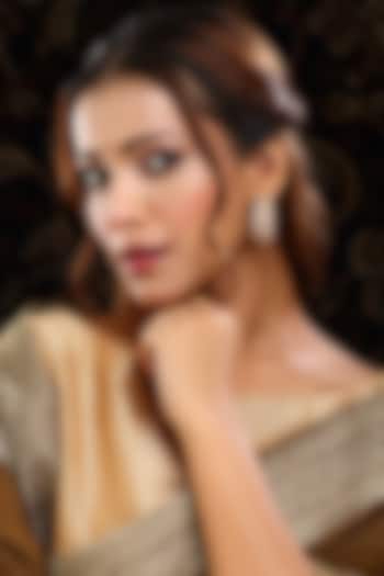 Gold Plated Peach Kundan Polki Hoop Earrings by Ruby Raang at Pernia's Pop Up Shop