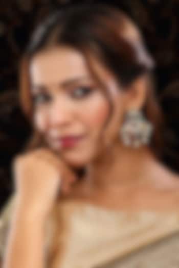 Gold Plated Navratna Kundan Polki Dangler Earrings by Ruby Raang at Pernia's Pop Up Shop