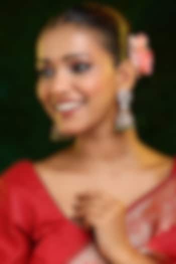 Gold Plated Multi-Colored Kundan Polki Jhumka Earrings by Ruby Raang at Pernia's Pop Up Shop