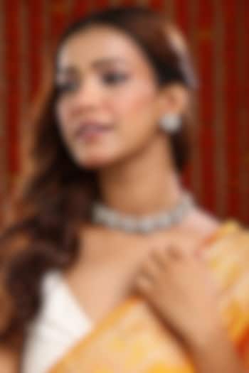 Gold Plated Kundan Polki Handcrafted Floral Necklace Set by Ruby Raang at Pernia's Pop Up Shop