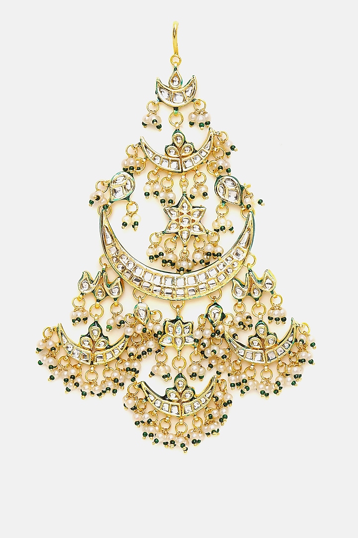 Gold Finish Kundan Polki & Pearl Pasa by Ruby Raang at Pernia's Pop Up Shop