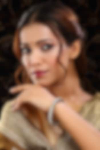 Oxidised Gold Finish Kundan Polki Bracelet by Ruby Raang at Pernia's Pop Up Shop