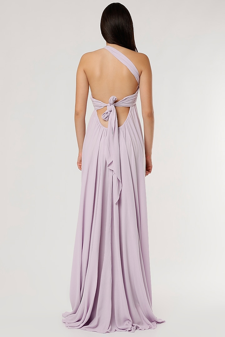 Lavender Rayon Draped Vacation Dress by Ruchi Soni at Pernia's Pop Up Shop