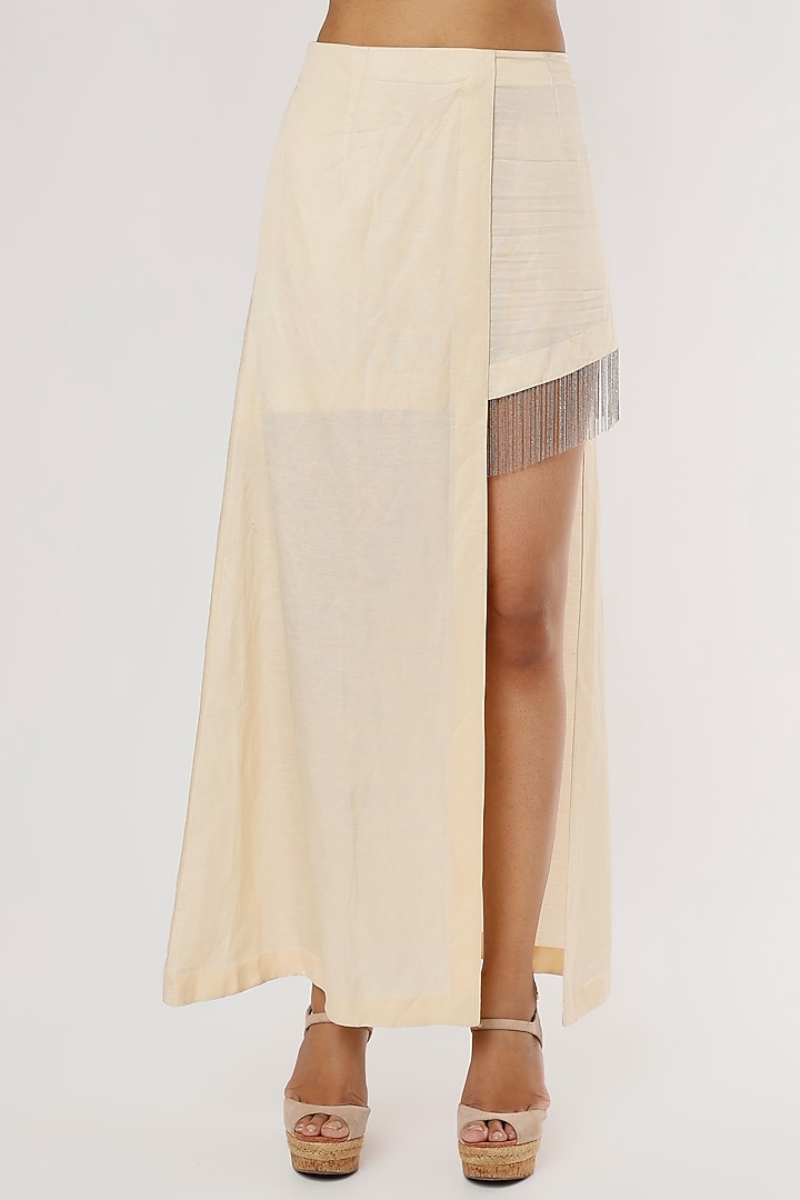 Ivory Linen Skirt Set by Ruchi Soni at Pernia's Pop Up Shop