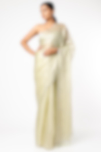 Sage Green Sequins Embroidered Wedding Saree Set by Ruchi Soni at Pernia's Pop Up Shop