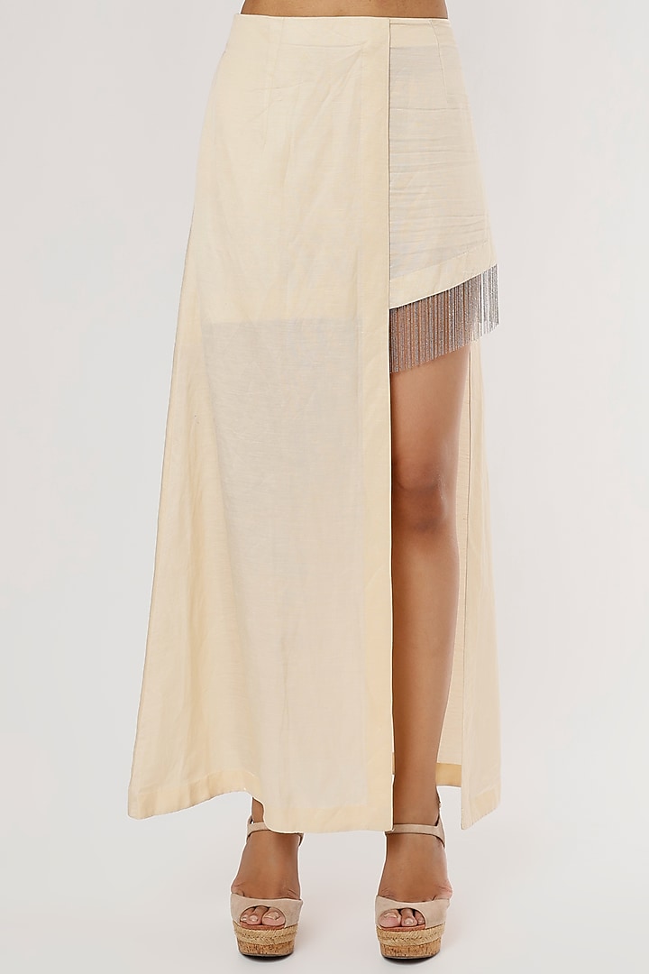 Ivory Linen Satin Bralette by Ruchi Soni at Pernia's Pop Up Shop