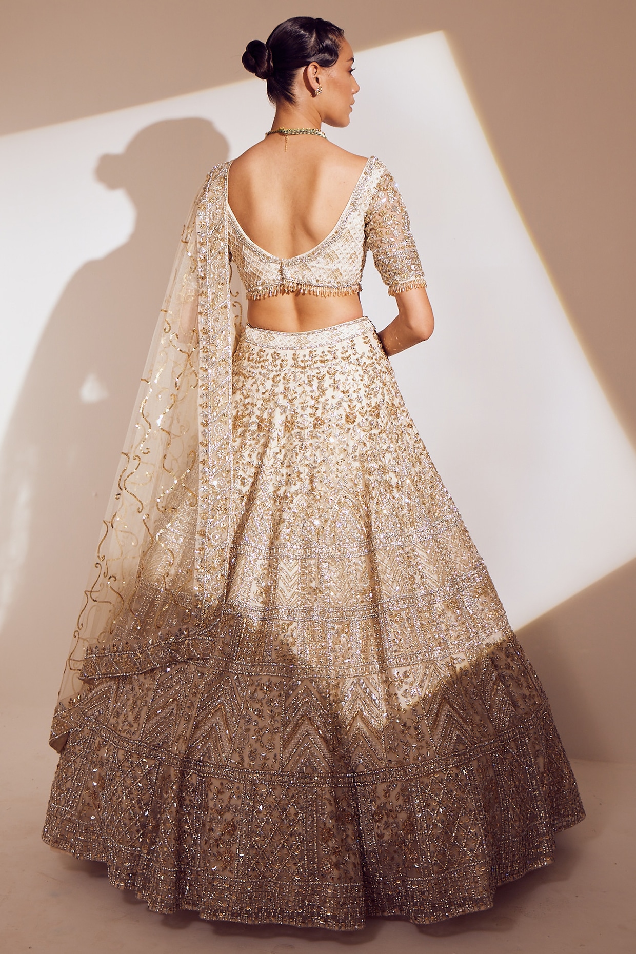 Wedding Ceremony Designer Net Silver Sequin India | Ubuy